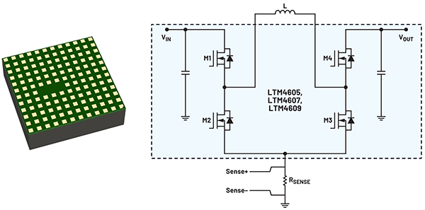 Image of Analog Devices LTM4607, LTM4605, and LTM4609 schematic
