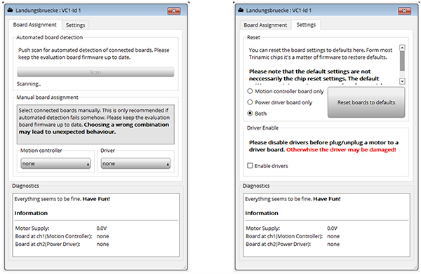 Trinamic Motion Control Language-Integrated Development Environment(TMCL-IDE) GUI 이미지(확대하려면 클릭)