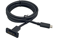 Rugged Inline USB Type-C Panel-Mount Socket System with Screw-Lock Retention - GlobTek