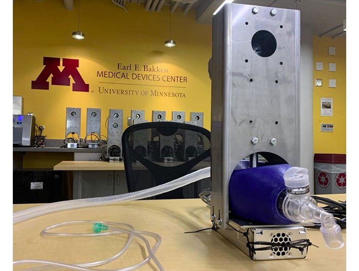Image of ventilator developed by the University of Minnesota in collaboration with Digi-Key Electronics (Image source: Aaron Tucker, Univ. of Minnesota)