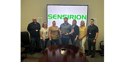 DigiKey Receives Distribution Excellence Award 2023 High Service Level from Sensirion