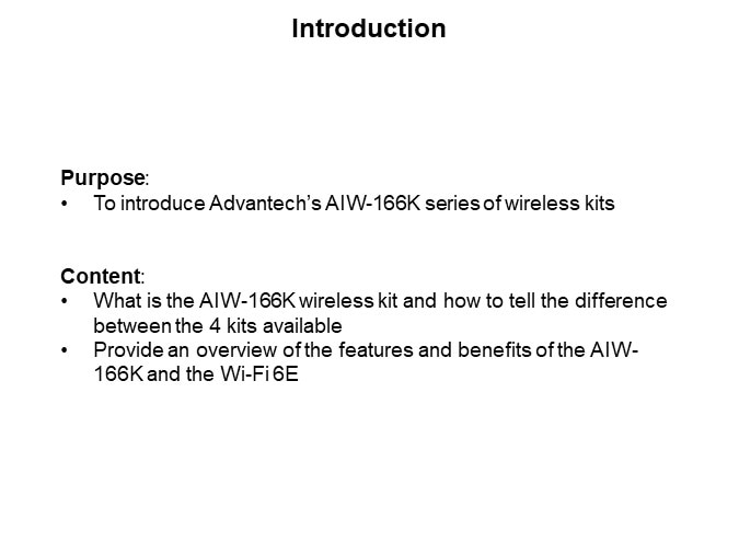 Image of Advantech AIW-166K Series of Wireless Kits - Introduction