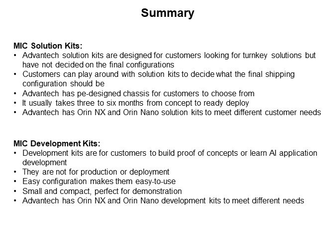 Image of Advantech NVidia® Jetson Orin™ MIC Solution and Development Kits - Summary
