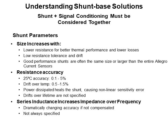 Understanding Shunt-base Solutions