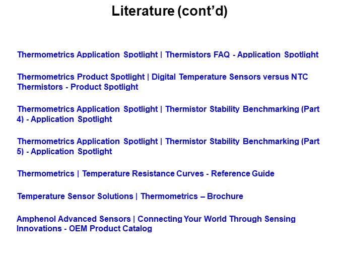 Literature (cont’d)