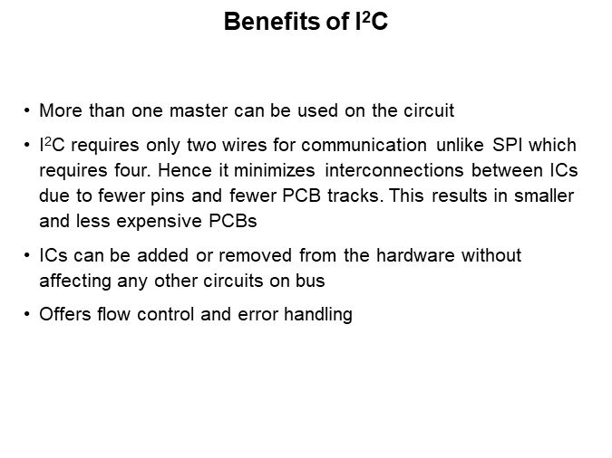 Benefits of I2C