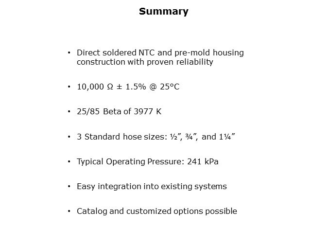 Thermometrics Inline Flow-Through Temperature Sensors Slide 11