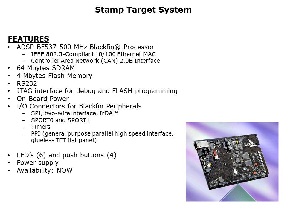 DSP Blackfin STAMP BSP Slide 25
