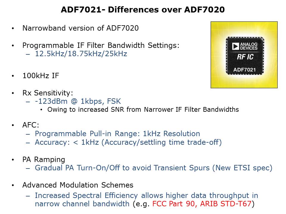 ADF7xxx ISM Transceivers Slide 10