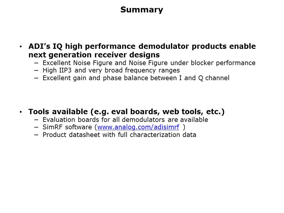 RF - IQ Demodulator Slide 19