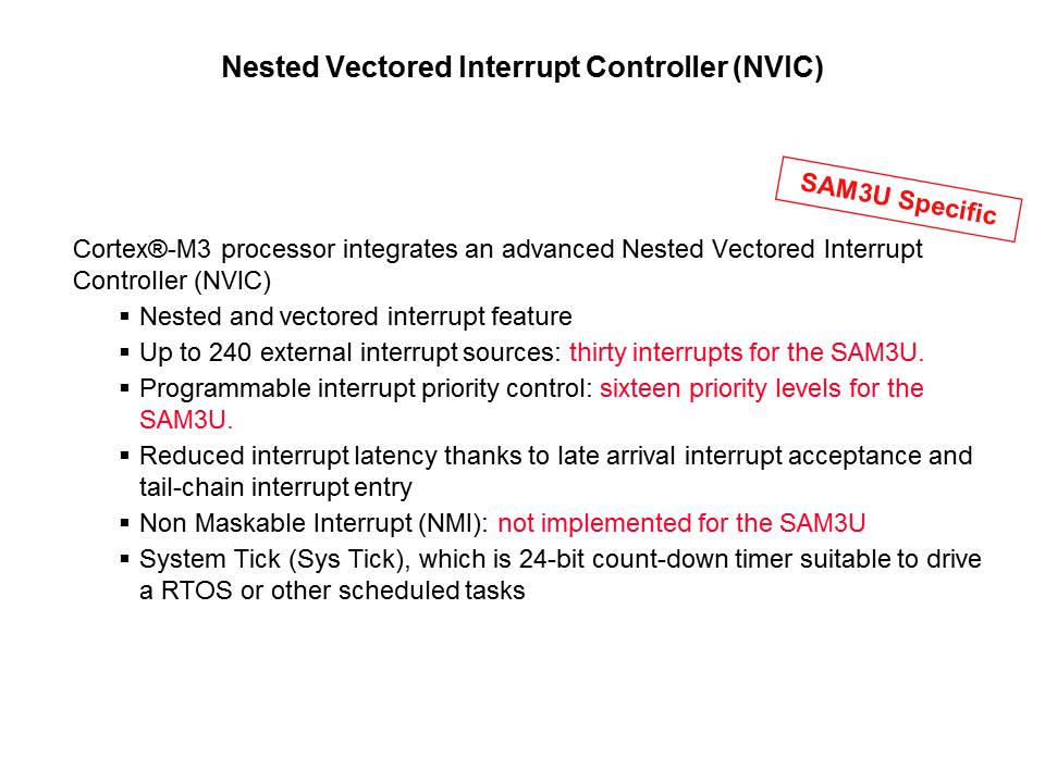 Cortex-M3 Introduction and Specific SAM3U Implementation Slide 3