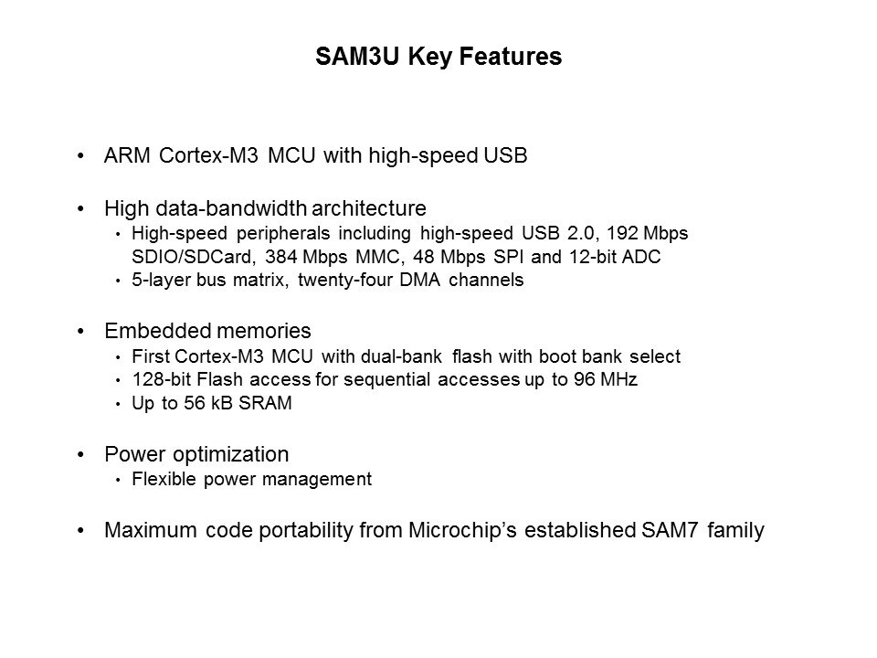 SAM3U Cortex-M3 Based MCU Introduction Slide 2