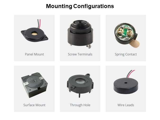 Image of CUI Devices Buzzer Overview - Mounting Configurations