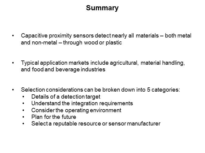 Image of Carlo Gavazzi How to Select a Capacitive Proximity Sensor - Summary