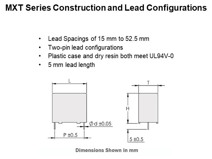 MXT Series Construction and Lead Configurations