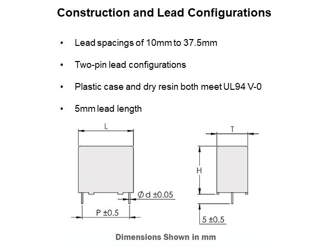 Image of Cornell Dubilier MYH Series of EMI/RFI Suppression Capacitors - Configurations