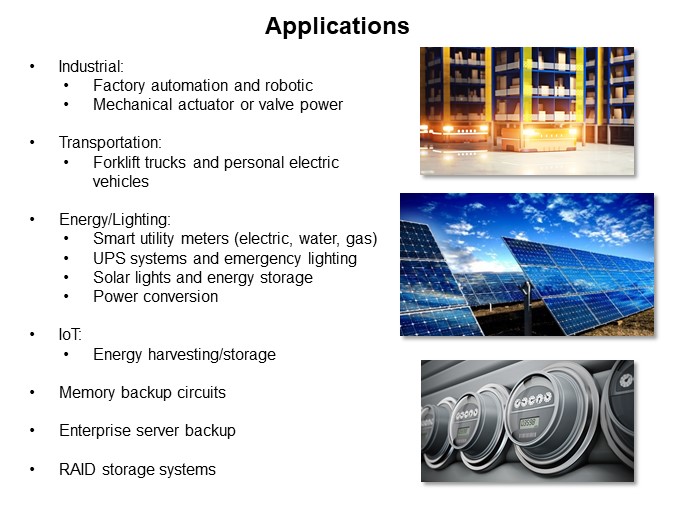 Image of Cornell Dubilier VMF/VPF Series Hybrid LIC Supercapacitors - Applications