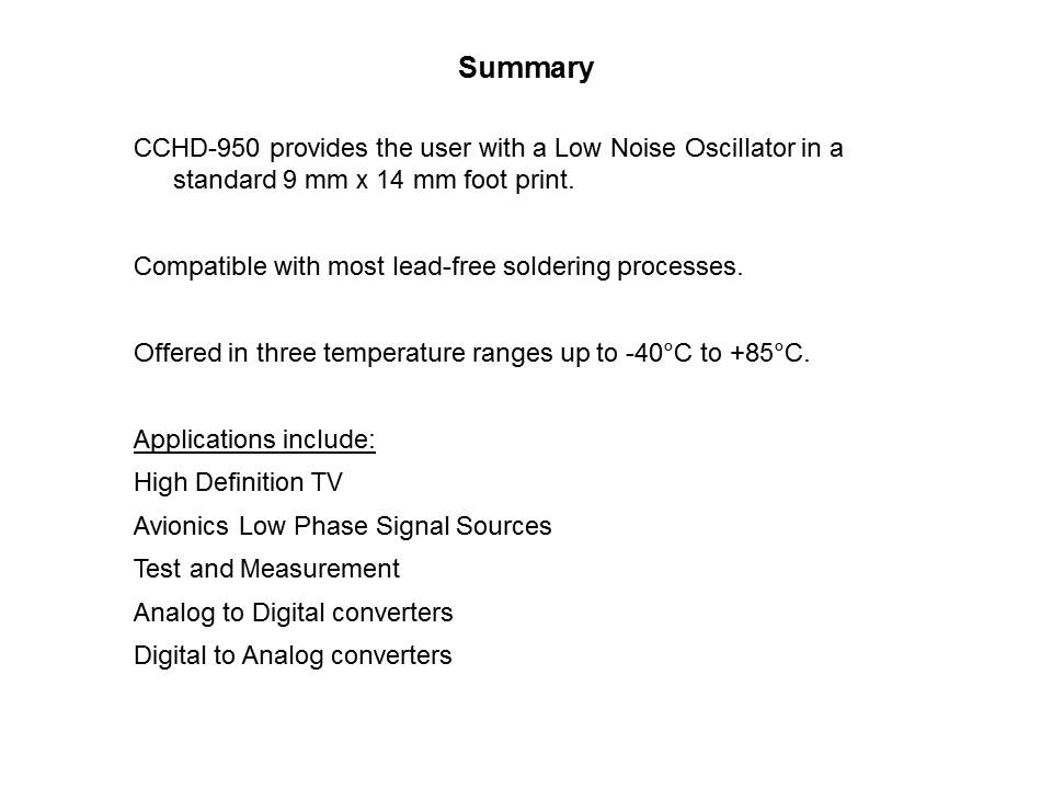 CCHD-950 Overview Slide 8