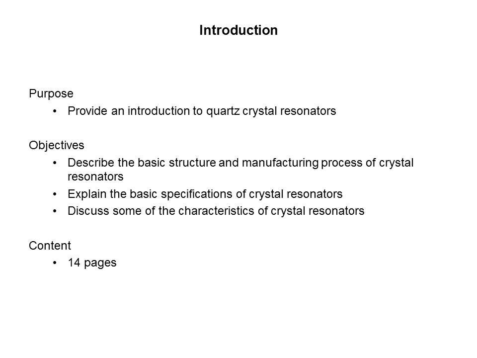Quartz Crystal Resonators Slide 1