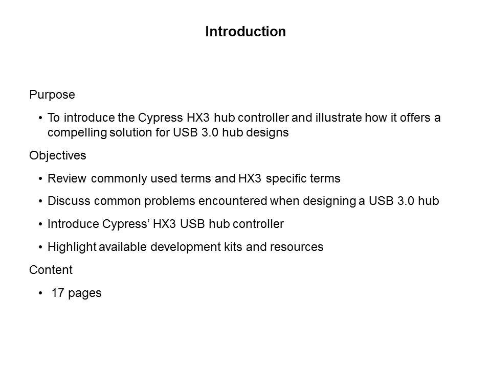 HX3 USB 3.0 HUB Controller Slide 1