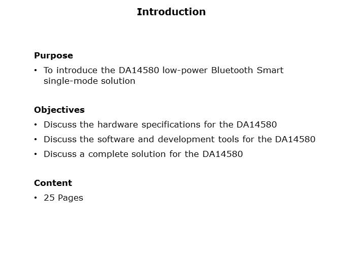 Single-Mode Bluetooth Smart System-on-Chip Solution Slide 1