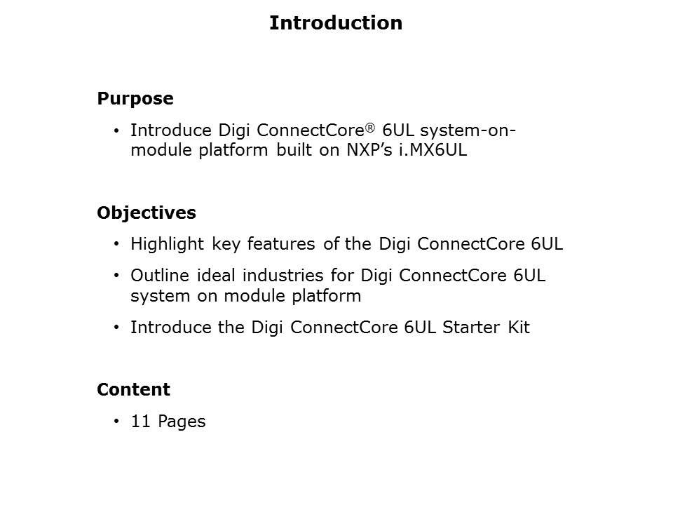 ConnectCore UL6 SoM Platform Slide 1