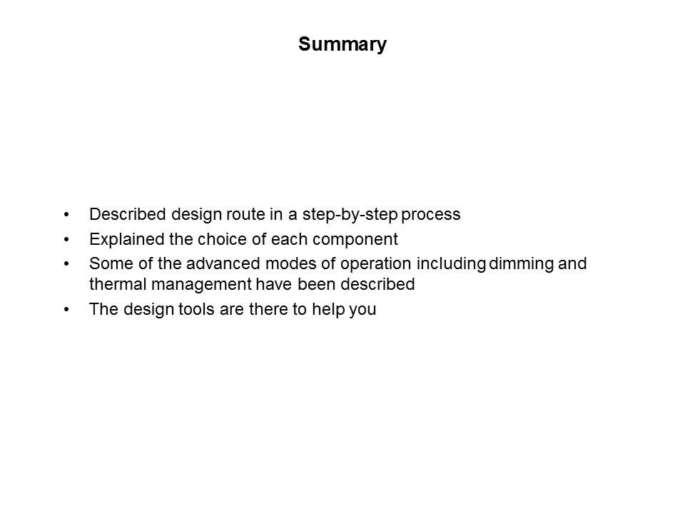 High Power LED Driving Solutions - ZXLD1350 Slide 23