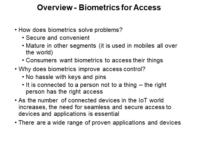 Overview - Biometrics for Access