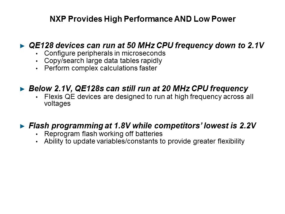 Flexis QE Series Low Power Features Slide 7