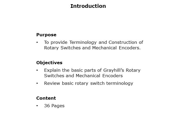 Rotary Switches and Mechanical Encoders Slide 1