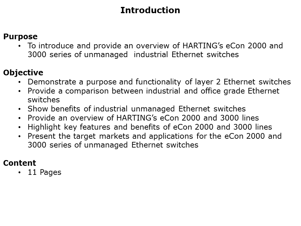 Ha-VIS eCon 2000 3000 Unmanaged Ethernet Switches Slide 1