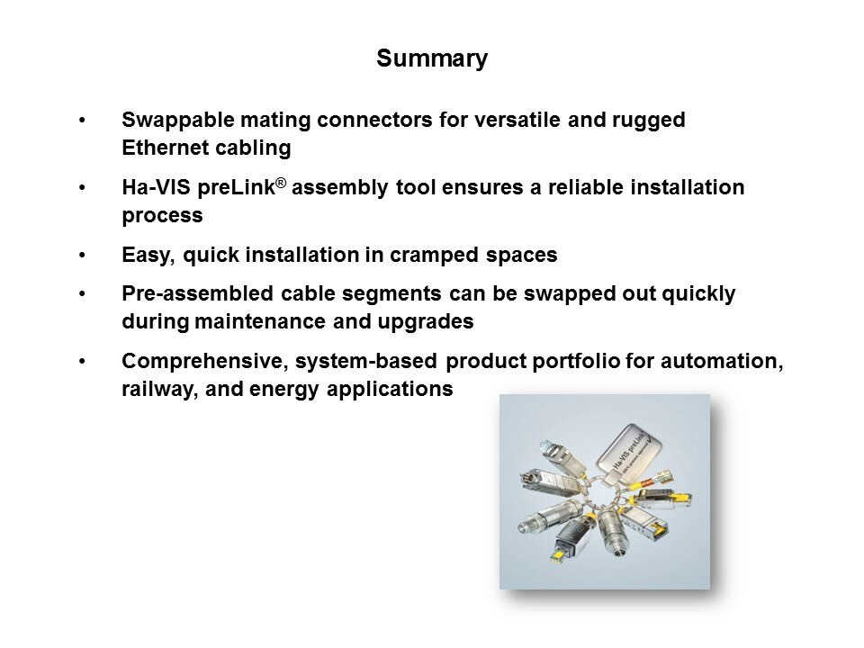 Ha-VIS preLink - Ethernet Cabling System Slide 12