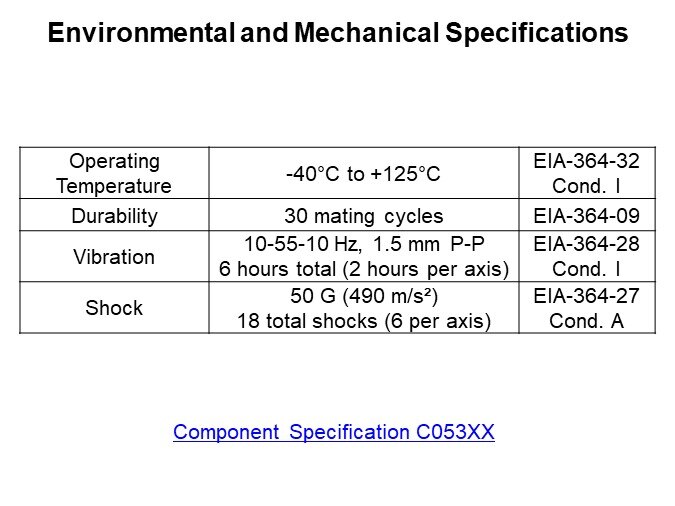 Environmental and Mechanical Specifications