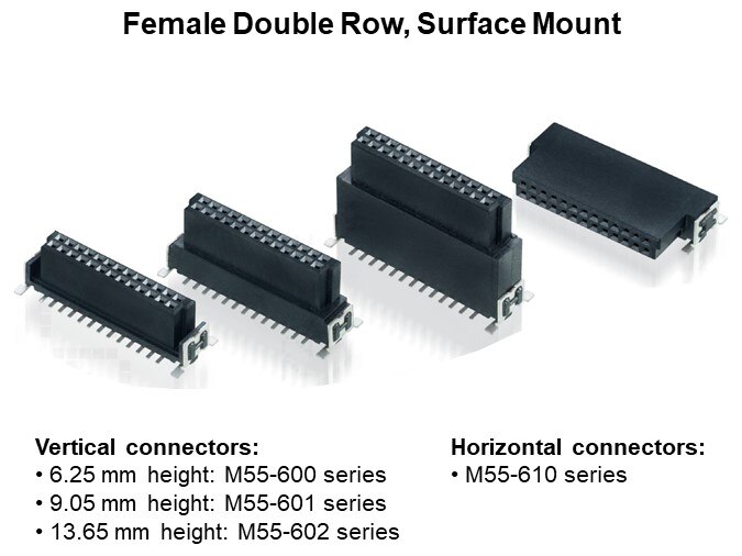 Female Double Row, Surface Mount