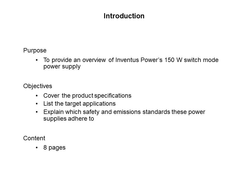 Elpac Power 150W Switch Mode PS Overview Slide 1