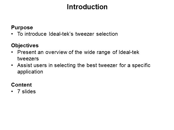 Tweezers Selection Guide Slide 1