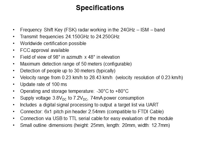 Image of InnoSenT IMD-2000 Radar Motion Detector - Specs