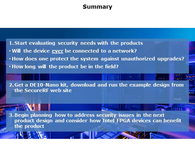 SecureRF for the DE10-Nano Slide 7