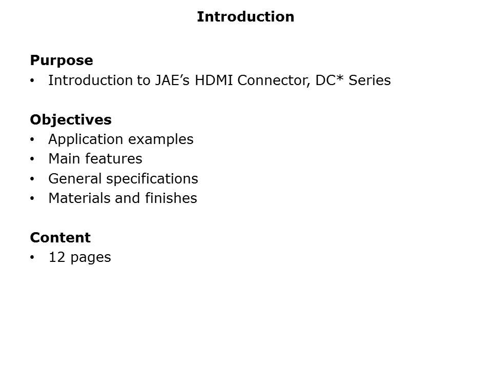 DC Series HDMI Connectors Slide 1