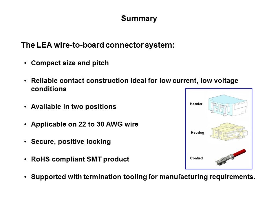 LEA Connector Series for LED Applications Slide 7