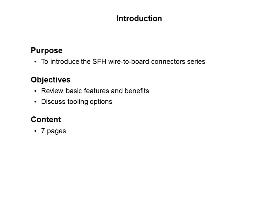 SFH Wire-to-Board Connectors Slide 1