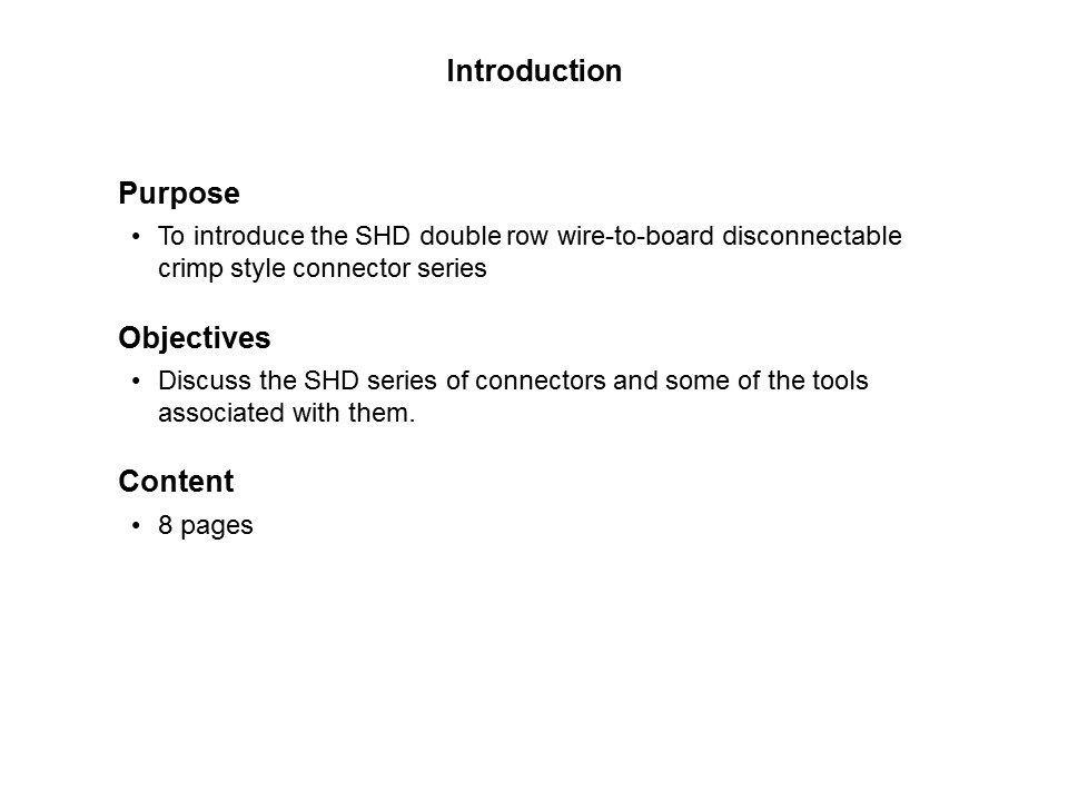 SHD Connectors Slide 1