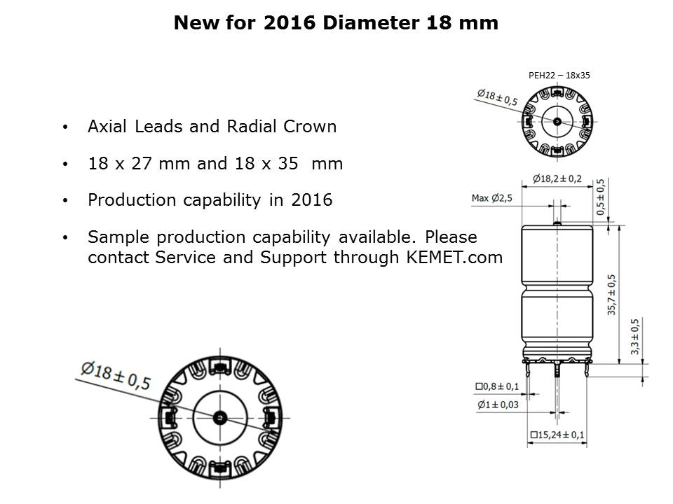 Aluminum Electrolytic Axial Leads and Radial Crown Capacitors Slide 7