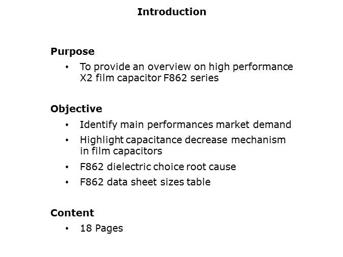 High Performance X2 Film Capacitors, the F862 Series Slide 1
