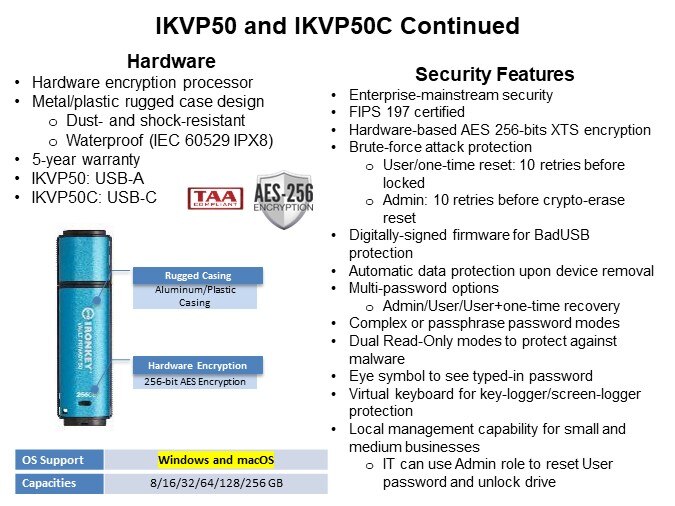 Image of Kingston Technology IronKey Encrypted USB and External SSD Solutions - IKVP50