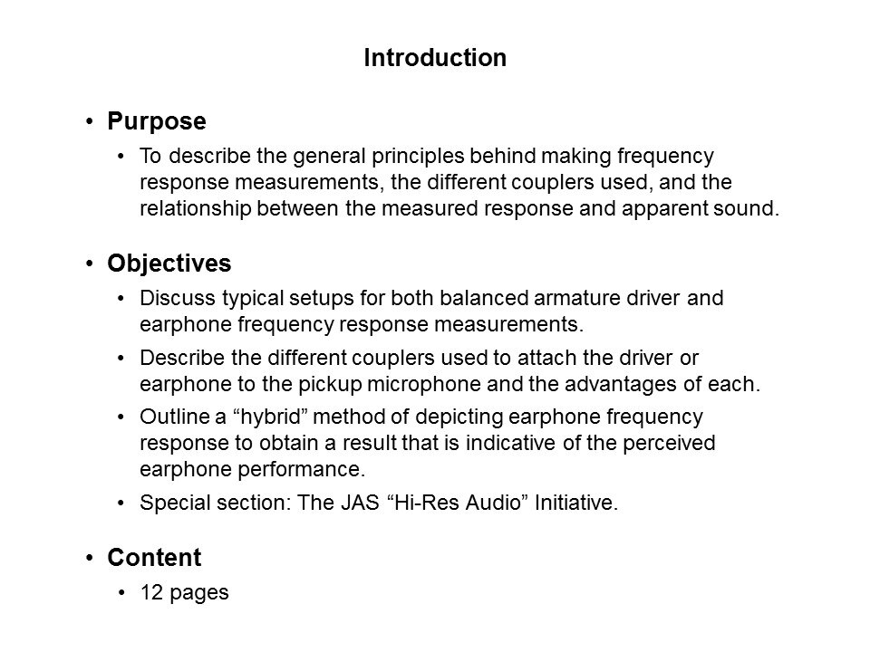 Measuring the Frequency Response of Balanced Armature Drivers and Earphones Slide 1