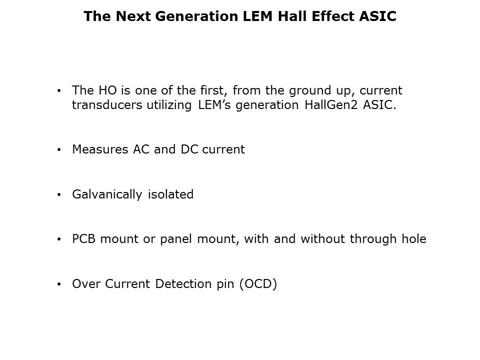 HO Series of Mid Range Current Transducers Slide 5