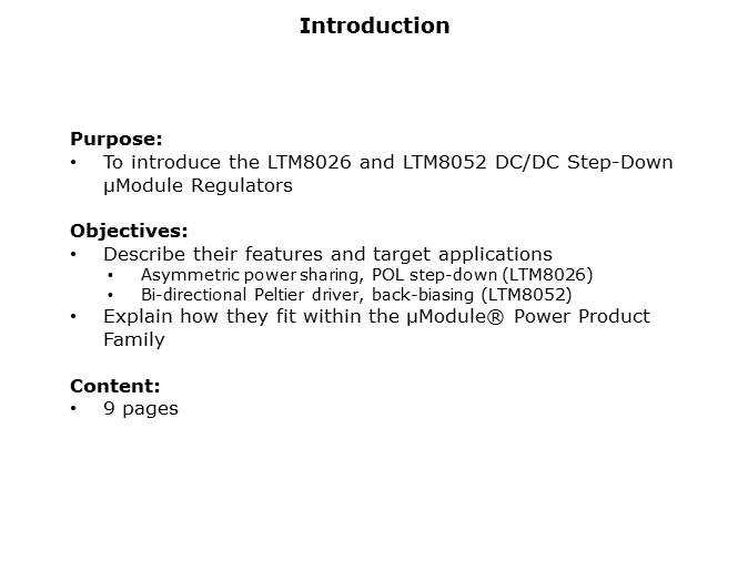 LTM8026 and LTM8052 Regulators Slide 1