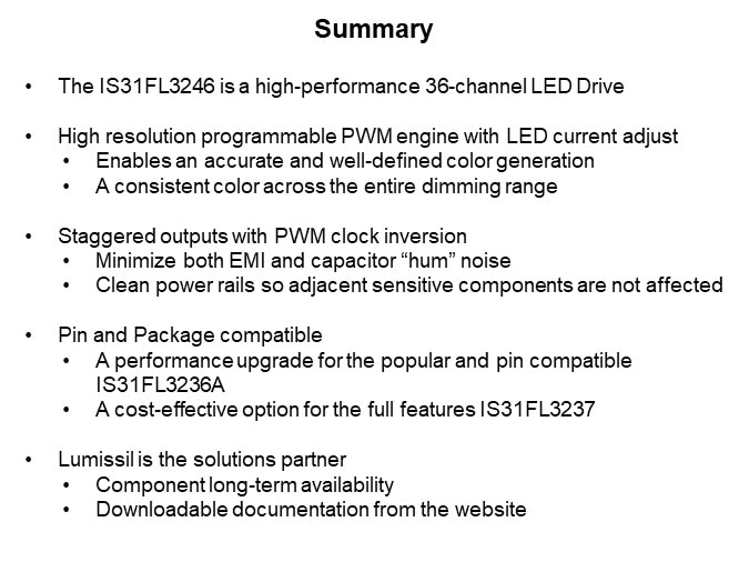 Image of Lumissil IS31FL3246 High-Performance 36-Channel LED Driver - Summary