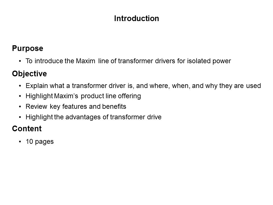 Transformer Drivers for Isolated Power Slide 1